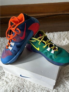 Nike Multicolor Basketball Sneakers - Blue, Green, Orange, Yellow, Pink, Purple